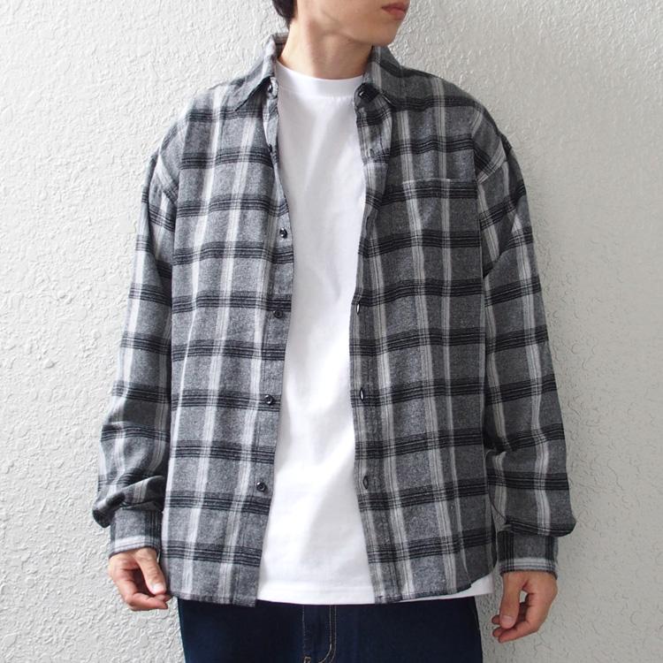 SUGGESTION ネルシャツ 長袖 メンズ レディース サジェスション