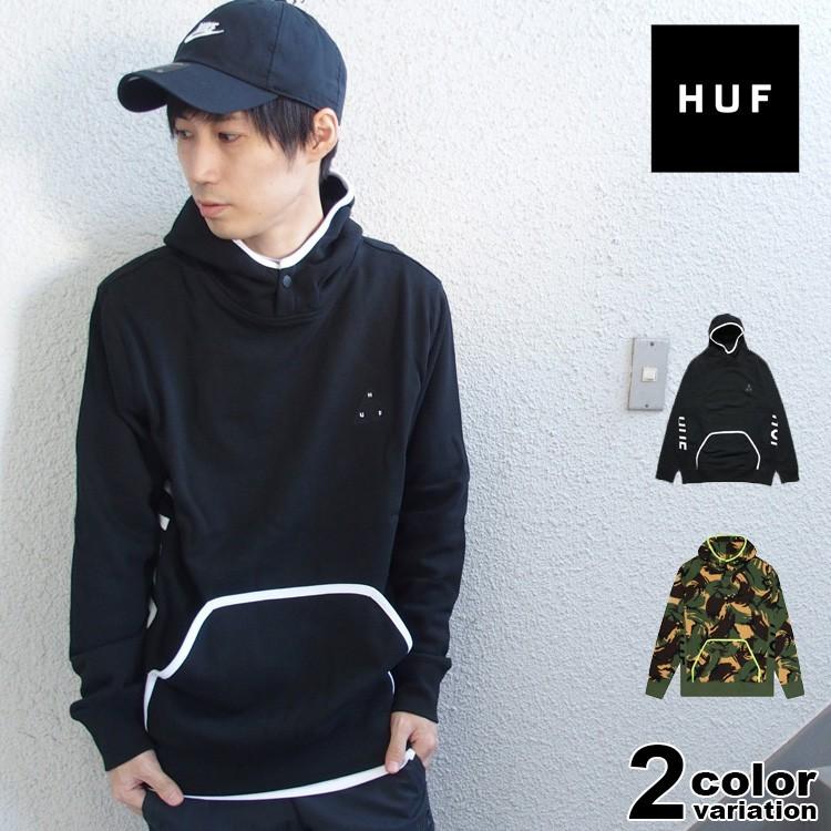 HUF（ハフ） パーカー スウェット プルオーバー 無地 カモ 迷彩 メンズ 