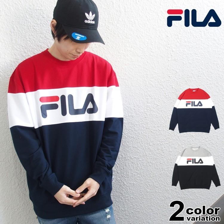 Fila フィラ トレーナー スウェット クルーネック 切替 メンズ レディース トップス Fm4793 Lattache ラタッシュ 通販 Yahoo ショッピング