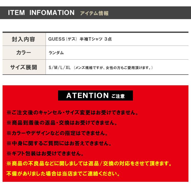 GUESS（ゲス） 福袋 Vol.6 Tシャツ 半袖 3点セット ハッピーバッグ 