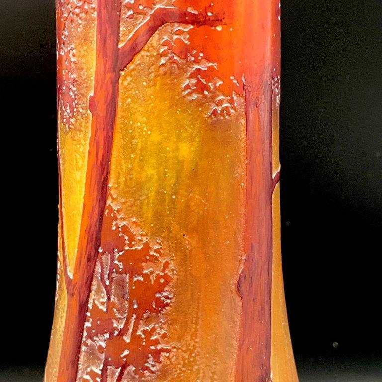 ドームナンシー 秋景色文花瓶 DAUM NANCY 湖水風景 62.4cm 超大型作品 