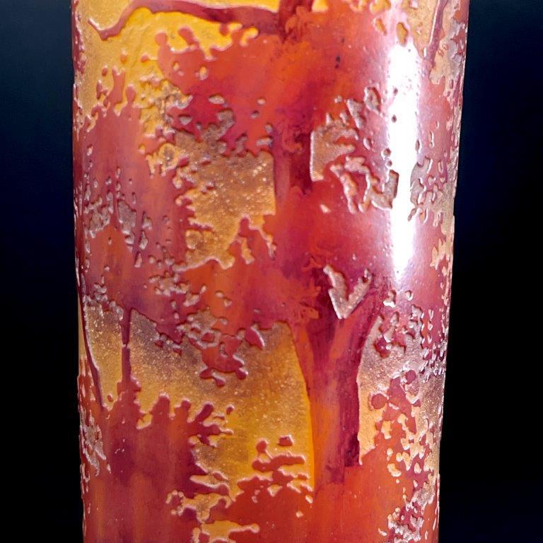 ドームナンシー 秋景色文花瓶 DAUM NANCY 湖水風景 62.4cm 超大型作品 