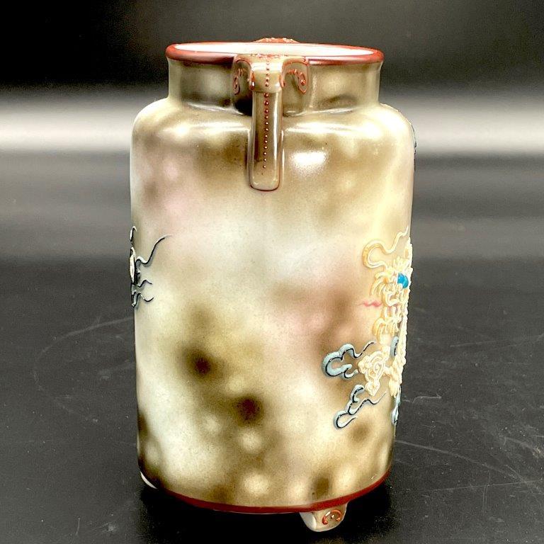 里帰り オールドノリタケ 盛上龍文花瓶 泥漿 盛上 ドラゴン 15cm M-JAPAN印 Noritake 双耳 ノリタケ ジュエル 豪華装飾 1918 花入 花器 飾壺｜latte-de-antiques｜06