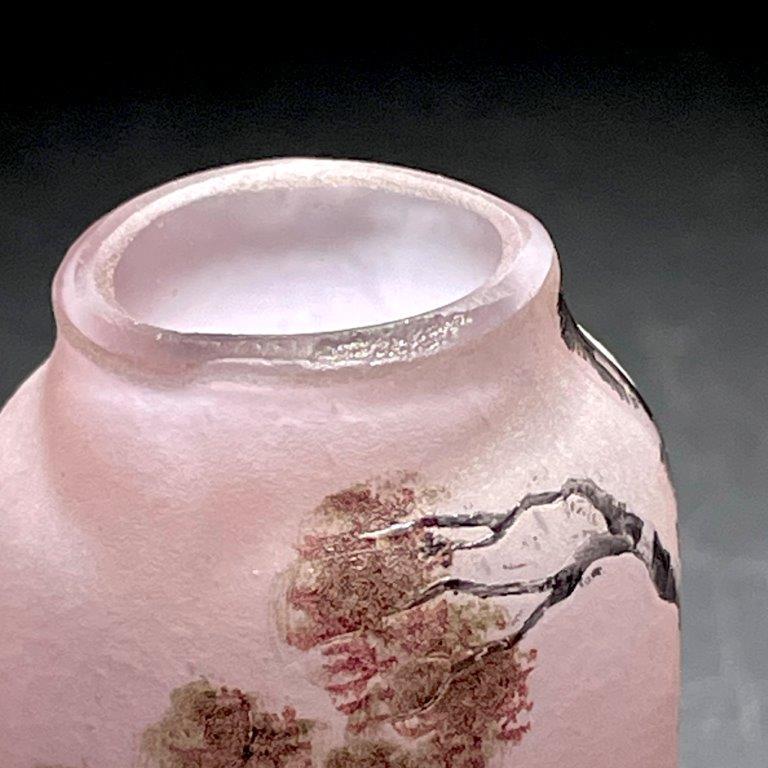 ドームナンシー 春景色文花瓶 DAUM NANCY ミニチュアール Paysage Rose 