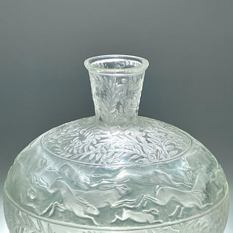超希少 ルネ・ラリック LIEVRES 野兎 ブルーパチネ Vase うさぎ 超希少 ルネ・ラリック LIEVRES 野兎 ブルーパチネ Vase うさぎ