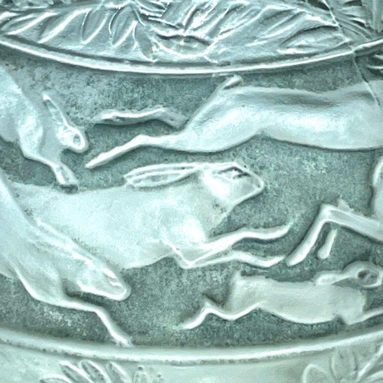 超希少 ルネ・ラリック LIEVRES 野兎 ブルーパチネ Vase うさぎ 超希少 ルネ・ラリック LIEVRES 野兎 ブルーパチネ Vase うさぎ
