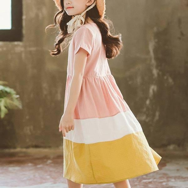 スーパーセール期間限定 100 90 大人っぽい お出かけ ロング丈 Aライン マルチカラー 夏 可愛い かわいい おしゃれ ナチュラル ガールズ 半袖ワンピース 女の子 子供服 夏 ピンク レッド 150 140 130 1 110 100 90 110 140 130 1