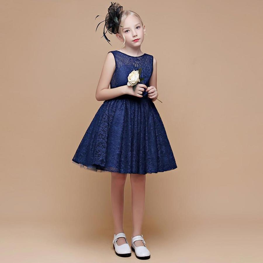 直販新作 キッズドレス 紺 ネイビー 子供 花柄 結婚式 礼服 フォーマルドレス 子供 ドレス ピアノ 発表会 直販人気商品 Ssl Daikyogo Or Jp