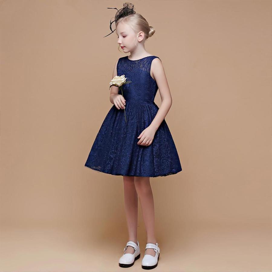 直販新作 キッズドレス 紺 ネイビー 子供 花柄 結婚式 礼服 フォーマルドレス 子供 ドレス ピアノ 発表会 直販人気商品 Ssl Daikyogo Or Jp