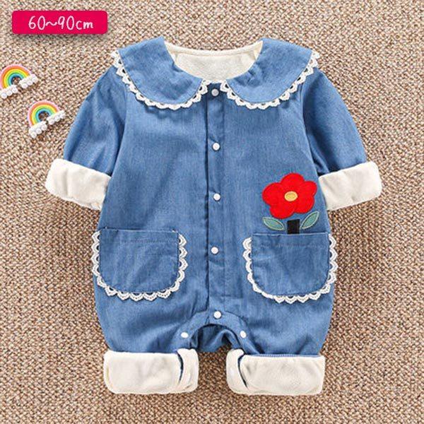 豪華 女の子 ロンパース ベビー 薄手 デニム ジャンプスーツ おしゃれ 可愛いポケット お花 カバーオール 可愛い つなぎ 赤ちゃん服 春 秋 0歳 1歳 2歳 ベビー服 工場直送 Turningheadskennel Com