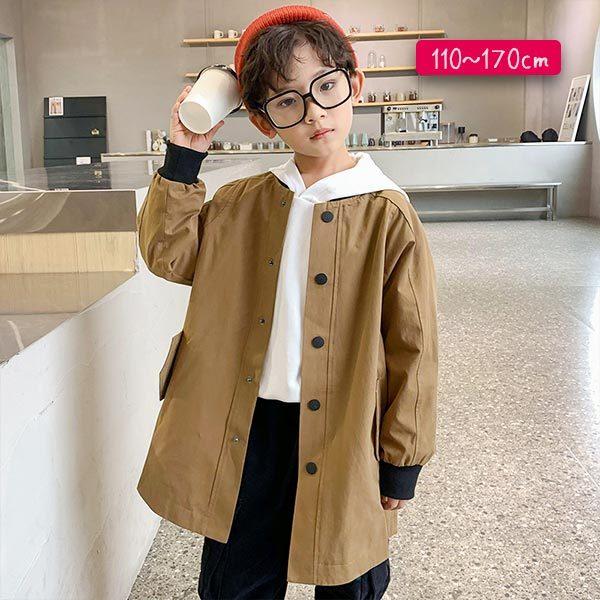 コート 子供服 男の子 ステンカラージャケット チェスターコート かっこいい メンズ アウター 薄手 ジャケット カーキ 小学生 中学生 男子 春秋冬 おしゃれ 上着 K 041 Meme Collection 通販 Yahoo ショッピング