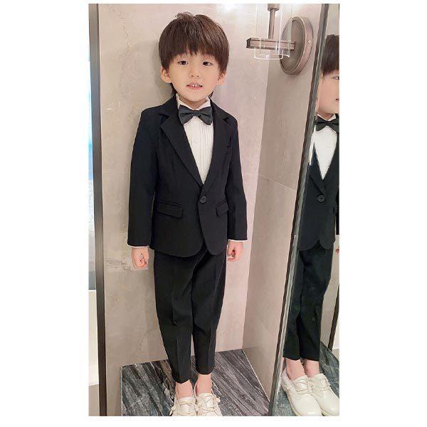イージーオーダー こども スーツ 黒 礼服 かっこいい 男の子 フォーマル キッズスーツ 無地 ブラック おしゃれ ピ 販売特別価格 Aceyourmath Ae
