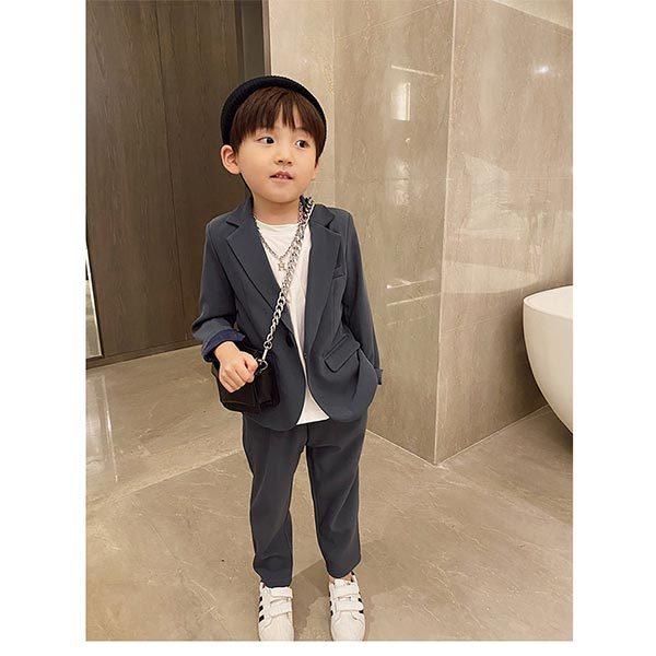 最高級 日本製 こども スーツ 礼服 かっこいい 男の子 フォーマル 園児 小学生 キッズスーツ 無地 グレー おし 購入ショップ Aceyourmath Ae