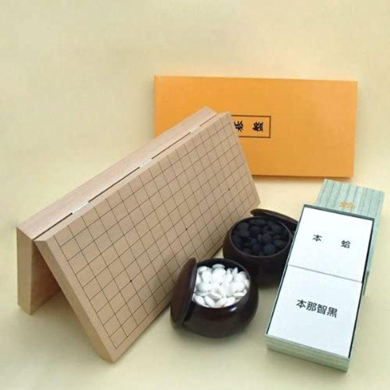 囲碁セット 新桂１０号折碁盤と蛤碁石徳用雪31号とＰ銘木大碁笥 新桂１０号折碁盤と蛤碁石徳用雪31号とＰ銘木大碁笥