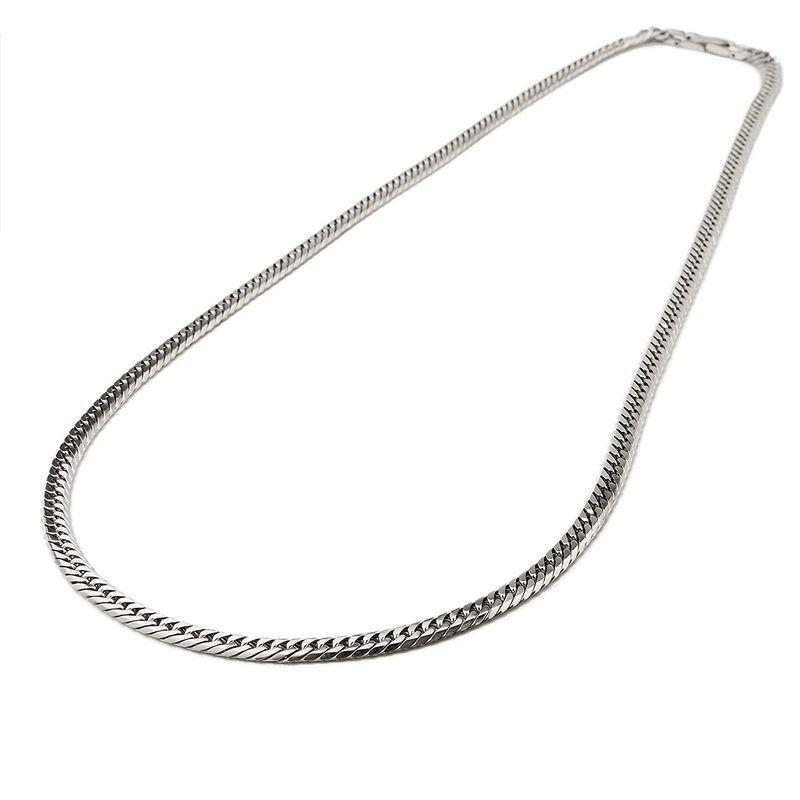 チタン ネックレス ダブル喜平 6面カット 60cm 4.5mm (プラチナ イオン プレーティング加工) 金属アレルギー対応 60cm 5mm ネックレス ダブル喜平 6面カット プラチナ イオン プレーティング加工 金属アレルギー対応