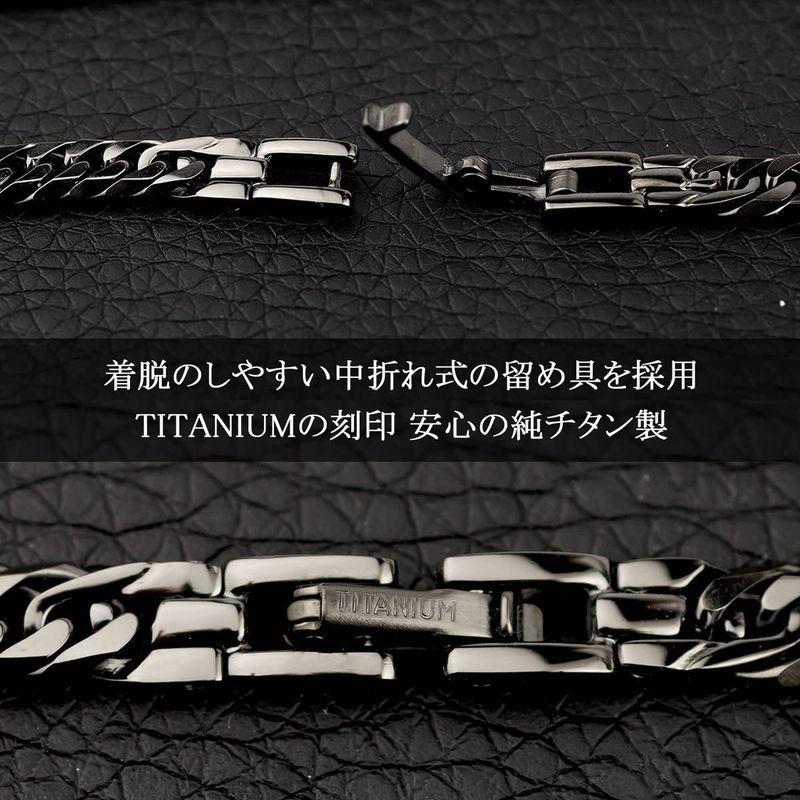 新入荷！ チタン 喜平ネックレス ダブル喜平6面カット 50cm チェーン 4.5mm幅 (ブラックイオンプレーティング加工) 金属アレルギー対応 【3055468328】(16343円)