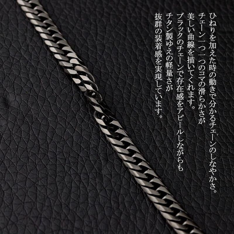 新入荷！ チタン 喜平ネックレス ダブル喜平6面カット 50cm チェーン 4.5mm幅 (ブラックイオンプレーティング加工) 金属アレルギー対応 【3055468328】(16343円)