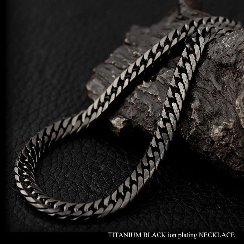 新入荷！ チタン 喜平ネックレス ダブル喜平6面カット 50cm チェーン 4.5mm幅 (ブラックイオンプレーティング加工) 金属アレルギー対応 【3055468328】(16343円)