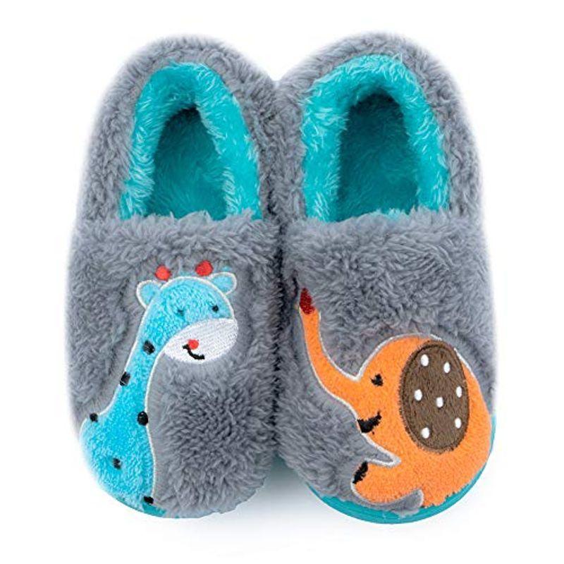 Git Up スリッパルームシューズ 子供靴 ノンスリップの軽量コットンエラスティックソール かわいい動物の屋内と屋外の柔らかく快適な幼児用 期間限定60 Off