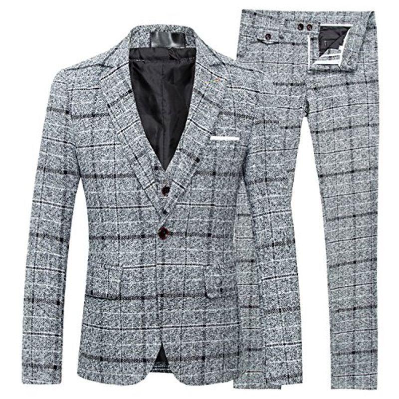 アウトレット販売店 Victory Man スーツ メンズ スリーピーススーツ スーツセットアップ ベスト付き チェック柄 スリム 1ボタン ビジネス スーツ ス アウトレットショッピング Ssl Daikyogo Or Jp