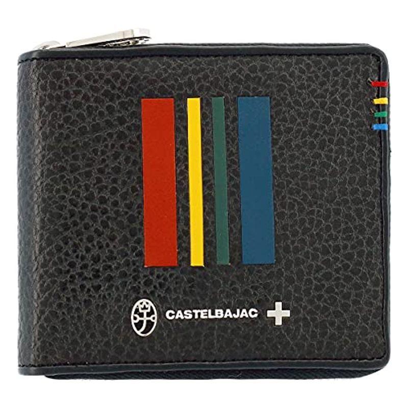 カステルバジャック 二つ折り財布 本革 ミニ財布 ラウンドファスナー 本革 Castelbajac クワトロ メンズ