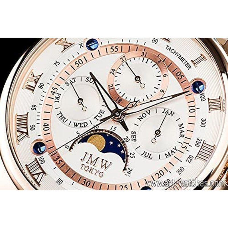 【限定品】 JMW TOKYO腕時計 メンズ 上級ムーンフェイズ 日本製ムーブメント 本革ベルト ローマ数字インデックス 100m防水 タキメーター ( 【Z2992932316】(16009円)