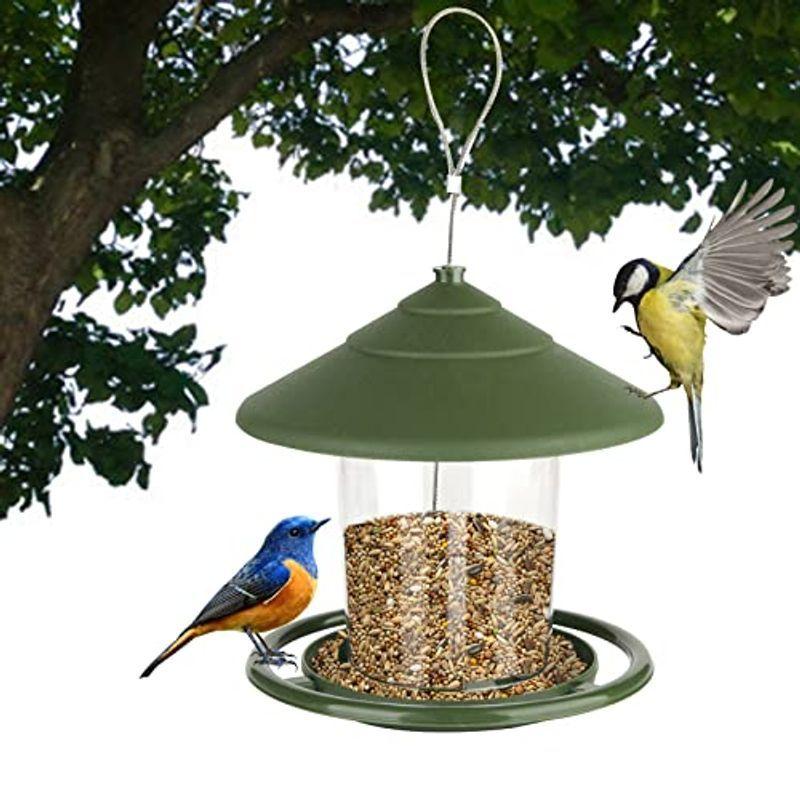 バードフィーダー 給餌器 鳥の餌箱 鳥餌入れ易い 鳥給餌器 鳥餌箱 吊下げ 屋根付き 防水 野鳥観察 野鳥の餌台 屋外 庭 田舎 設置簡単
