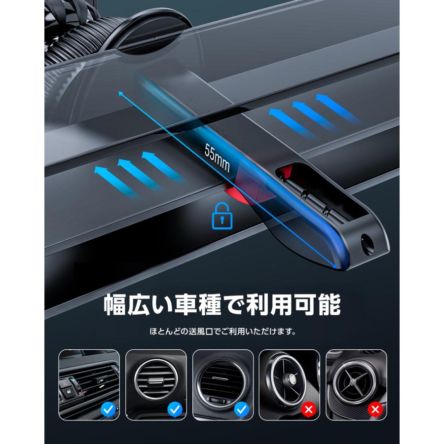 AceFast ブランド 車載ホルダー スマホホルダー 3WAY - フロントガラス エアコン送風口 ダッシュボード - 吸盤 エアコン吹き出し口 車載 黒 iPhone D5 |  | 05