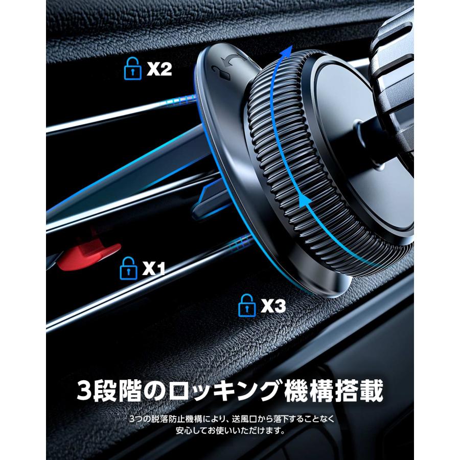 AceFast ブランド 車載ホルダー スマホホルダー 3WAY - フロントガラス エアコン送風口 ダッシュボード - 吸盤 エアコン吹き出し口 車載 黒 iPhone D5 |  | 07
