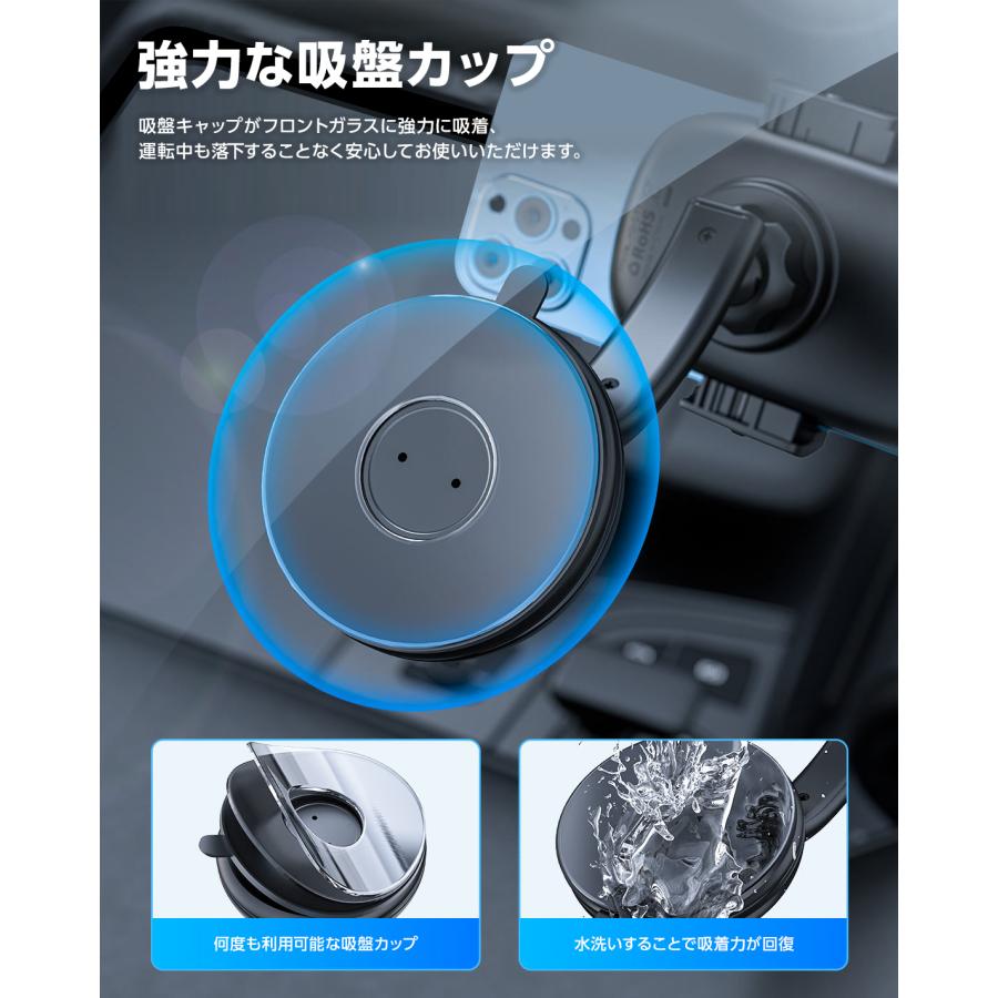 AceFast ブランド 車載ホルダー スマホホルダー 3WAY - フロントガラス エアコン送風口 ダッシュボード - 吸盤 エアコン吹き出し口 車載 黒 iPhone D5 |  | 08