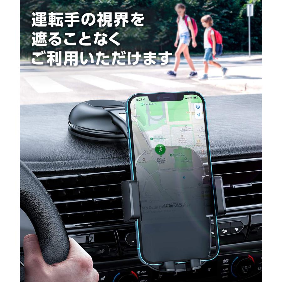 AceFast ブランド 車載ホルダー スマホホルダー 3WAY - フロントガラス エアコン送風口 ダッシュボード - 吸盤 エアコン吹き出し口 車載 黒 iPhone D5 |  | 09