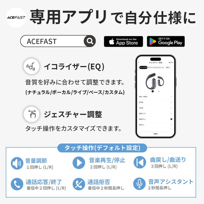 【正規代理店】 ACEFAST ワイヤレスイヤホン ACEFIT Air  オープンイヤー イヤーフック型 Bluetooth 5.4 耳掛け 耳を塞がない type-c iPhone17 |  | 12