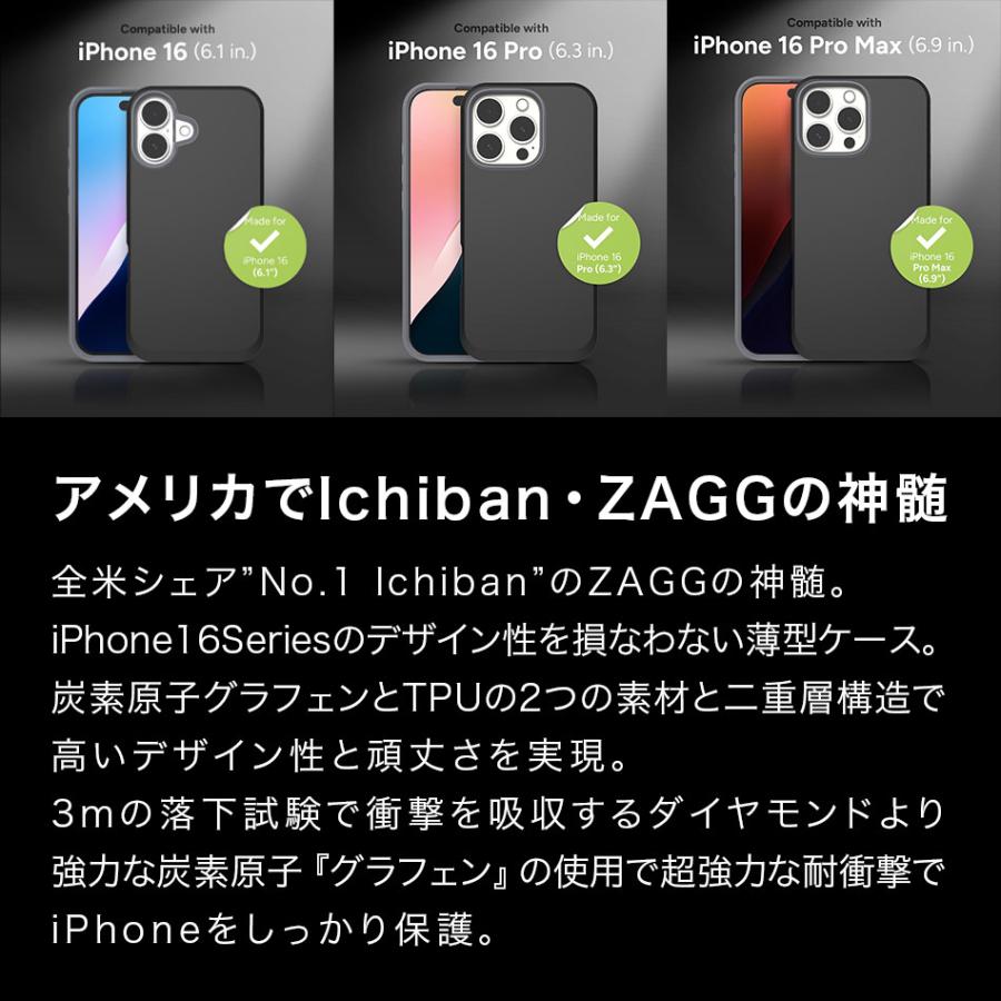 iPhone16 ケース iPhone 16 16Pro 16ProMax Pro Max 耐衝撃 TPU スマホケース カバー 3m落下試験合格 ZAGG ザグ アメリカ 海外 米軍 全世界4億個累計販売 |  | 05