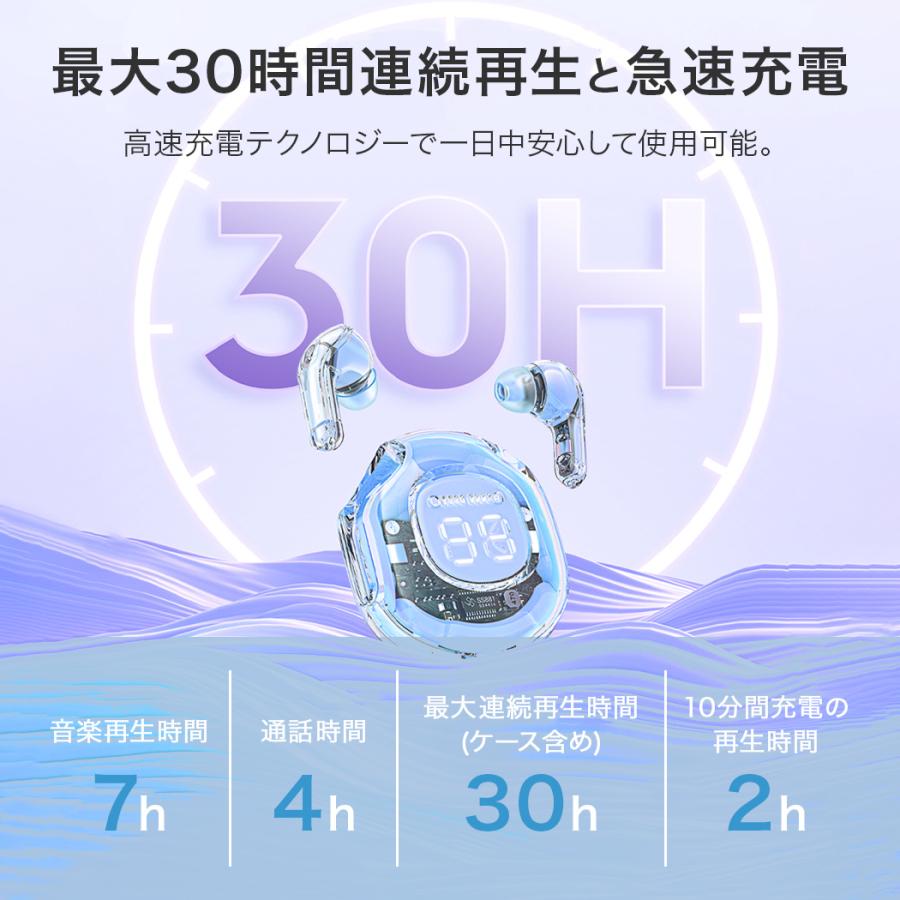 【正規代理店】 ワイヤレス イヤホン Bluetooth 5.3 iPhone Mac Android かわいい ノイズリダクション クリア スケルトン ブランド AceFast エースファスト |  | 20