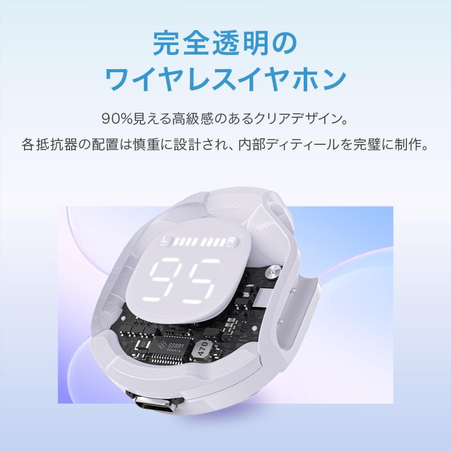 【正規代理店】 ワイヤレス イヤホン Bluetooth 5.3 iPhone Mac Android かわいい ノイズリダクション クリア スケルトン ブランド AceFast エースファスト |  | 10