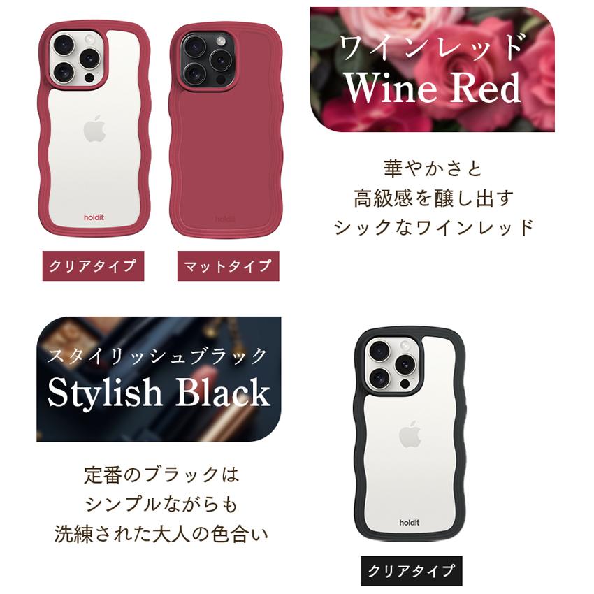 holdit 耐衝撃 iPhoneケース  iPhone17 16e スマホケース 透明 ウェーブ 波 なみなみ うねうね 韓国 鏡 ケース iPhone16 16 15 Pro Max iPhone15 17 Air Pro |  | 10