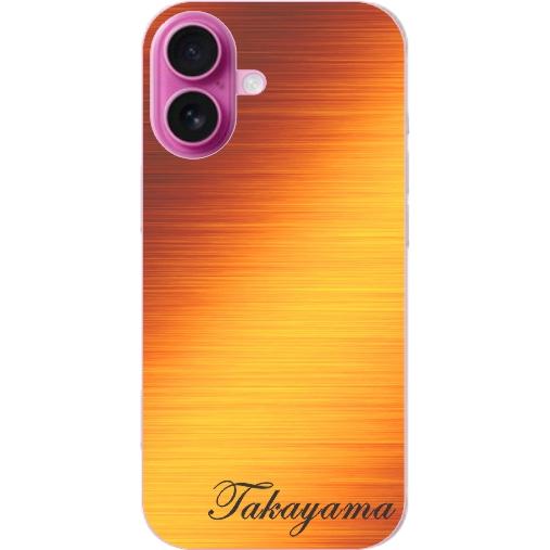 レザーケース ADVAN オレンジと紫 iPhone iPhone16 アイフォン16 らふら 名入れ スマホケース オレンジ