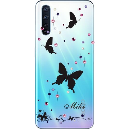 OPPO Oppo Reno3A ケース オッポ リノ3a カバー ラインストーン