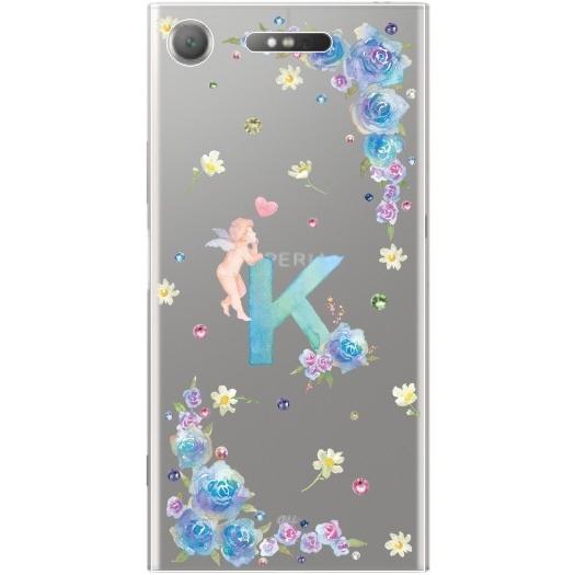 Xperia XZ1 ケース SO-01K SOV36 701so エクスペリアXZ1 カバー ラインストーン かわいい らふら 名入れ エンジェルイニシャル｜laugh-life｜03