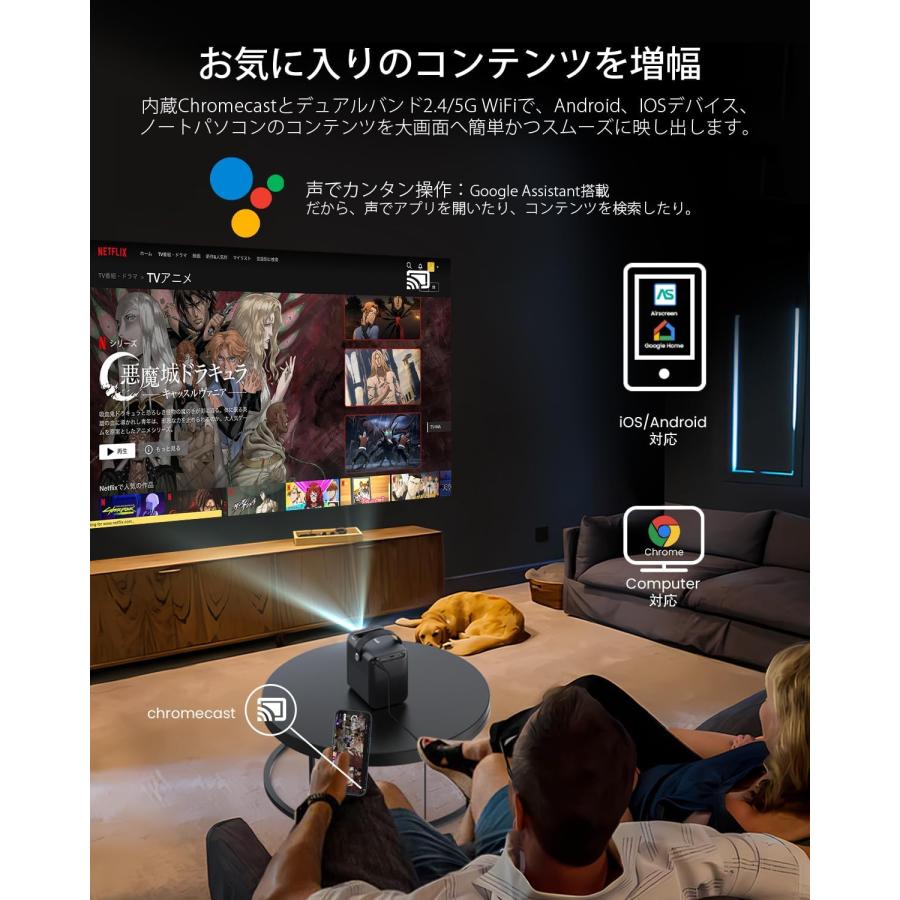ETOE プロジェクター小型 Android TV10.0 Netflix搭載 1080p ETOE プロジェクター小型 Android TV10.0 Netflix搭載 1080p