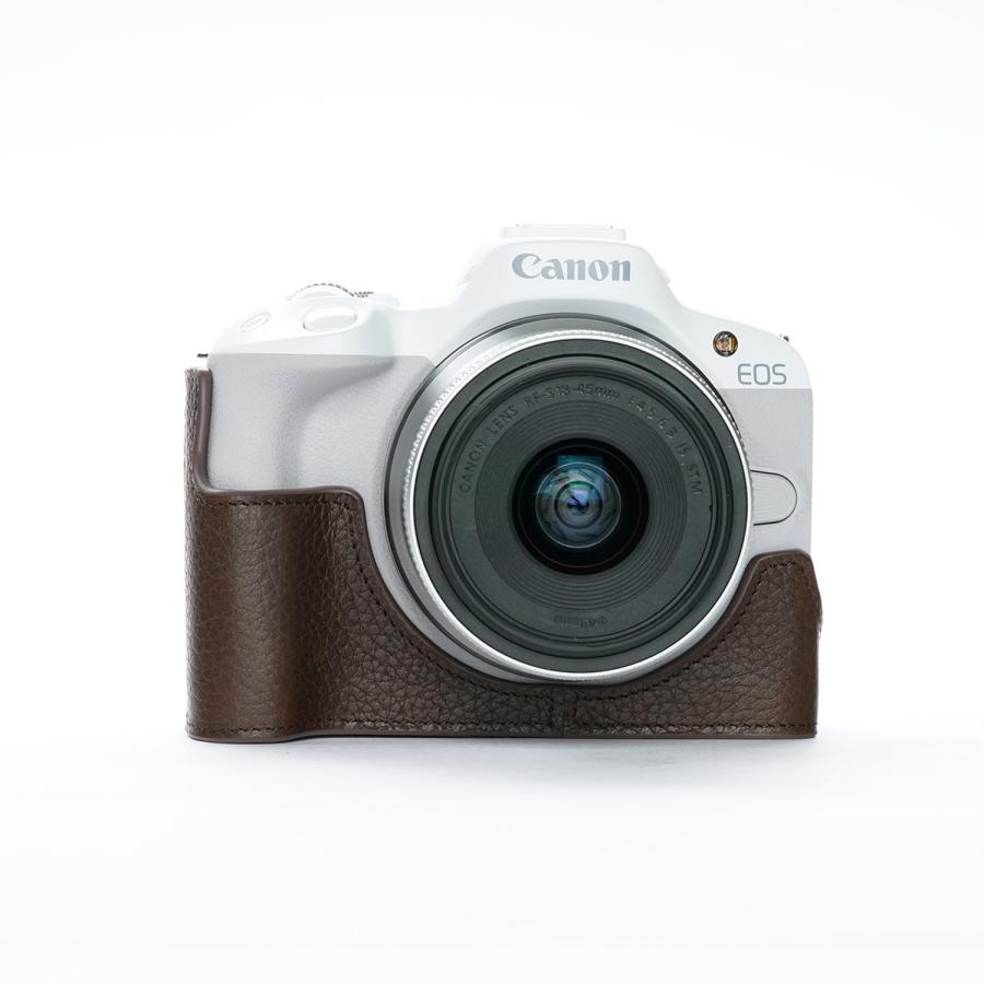 TP Original Canon EOS R50用 ボディーハーフケース ダークブラウン