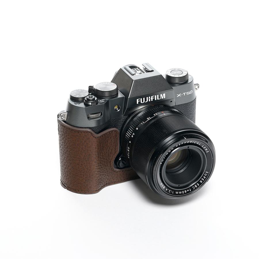 TP Original FUJIFILM X-T50用 ボディーハーフケース ダークブラウン