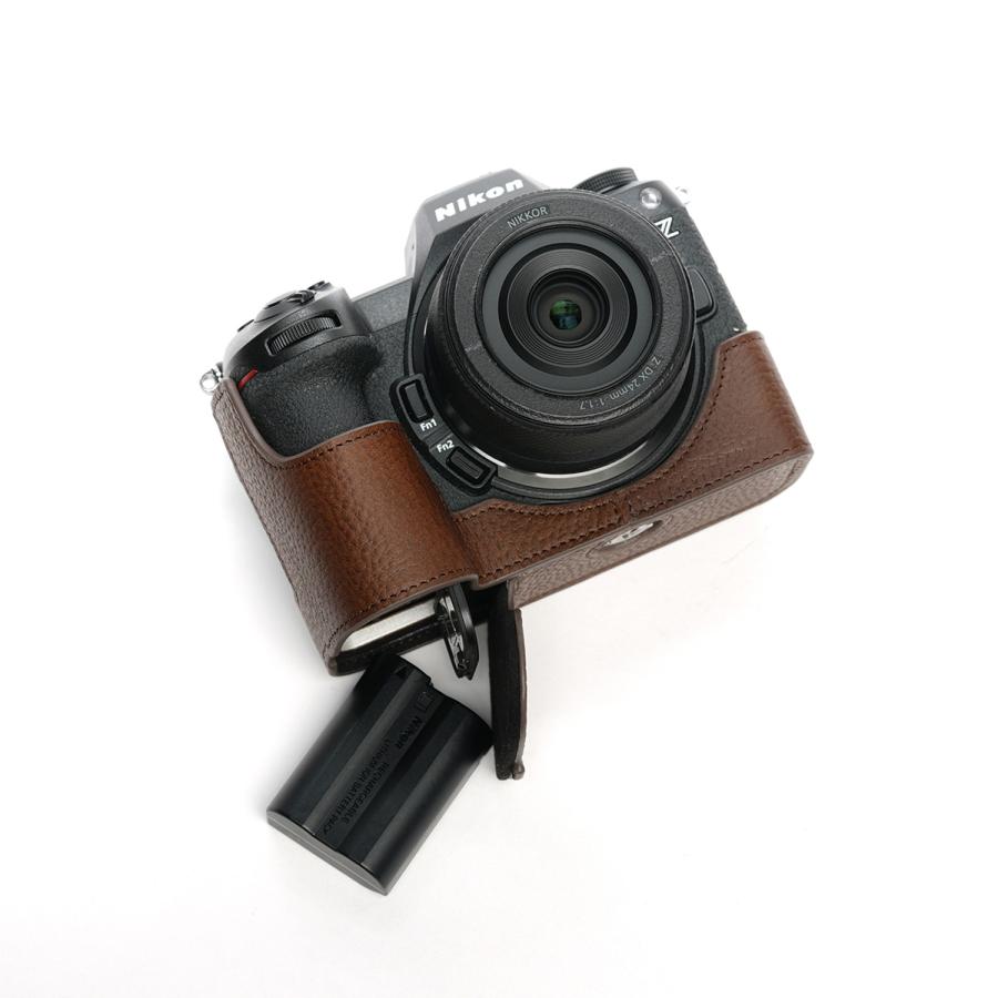 TP Original Nikon Z6III用 ボディーハーフケース ダークブラウン