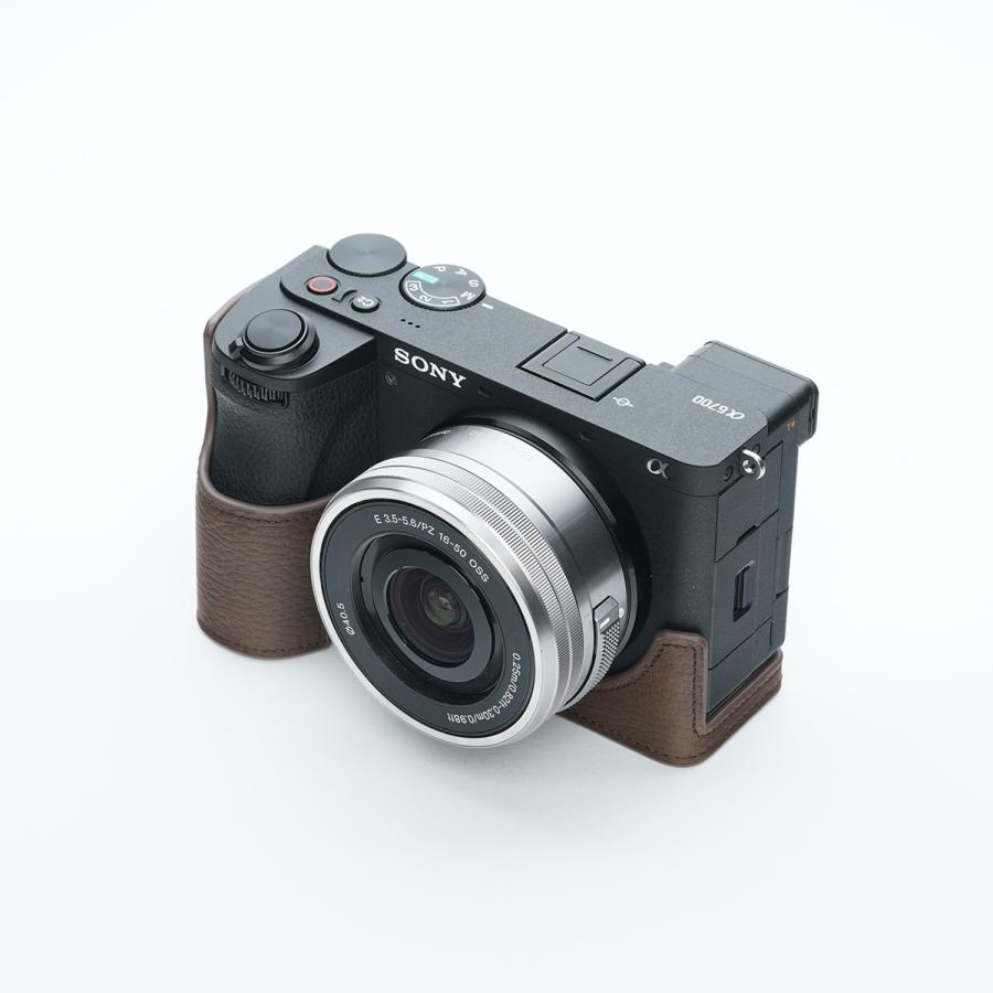 TP Original SONY α6700用 ボディーハーフケース ダークブラウン