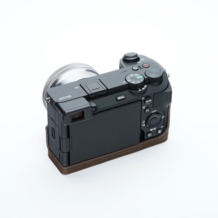 TP Original SONY α6700用 ボディーハーフケース ダークブラウン
