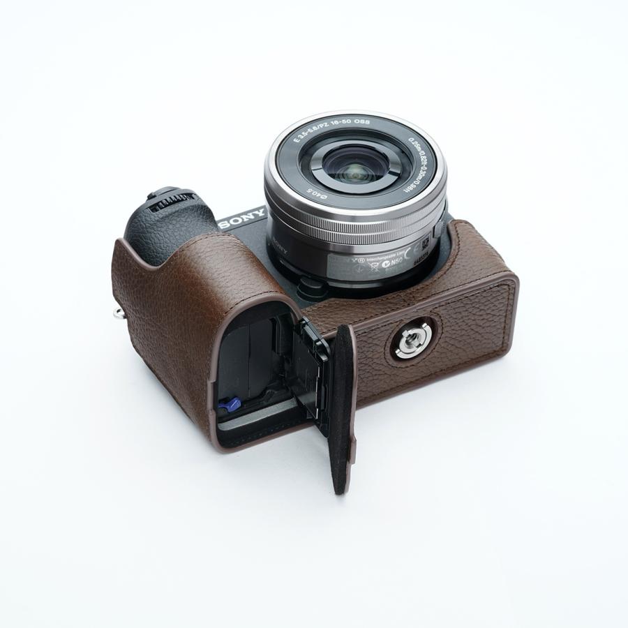 TP Original SONY α6700用 ボディーハーフケース ダークブラウン