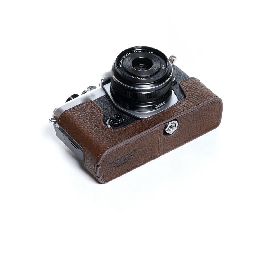 TP Original OM SYSTEM OM-3 用 ボディーハーフケース ダークブラウン