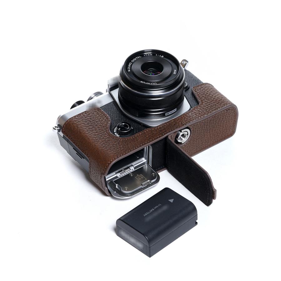 TP Original OM SYSTEM OM-3 用 ボディーハーフケース ダークブラウン
