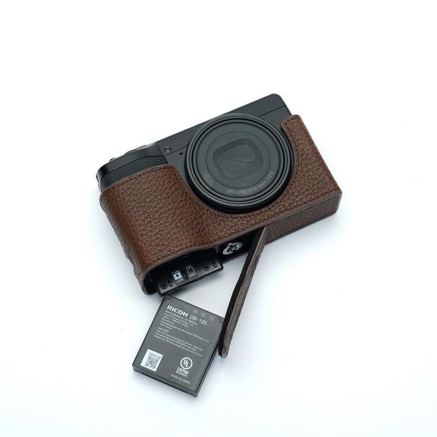 TP Original RICOH GR IV 用 ボディーハーフケース ダークブラウン