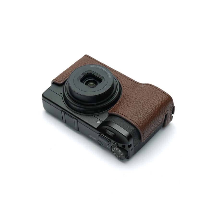 TP Original RICOH GR IV 用 ボディーハーフケース ダークブラウン
